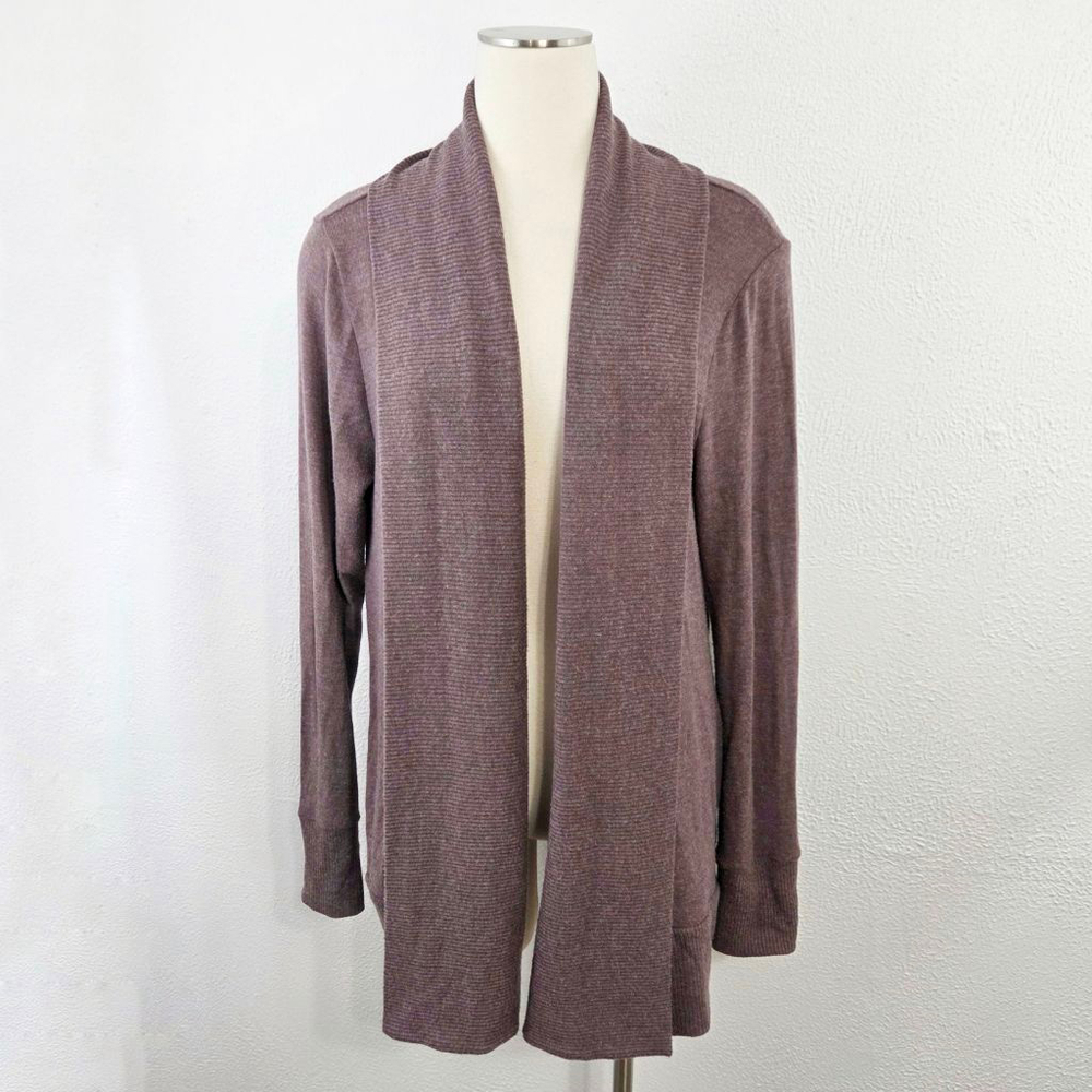 Beyond Yoga Soften Up Cardigan sweater Truffle Heather brown women's size large